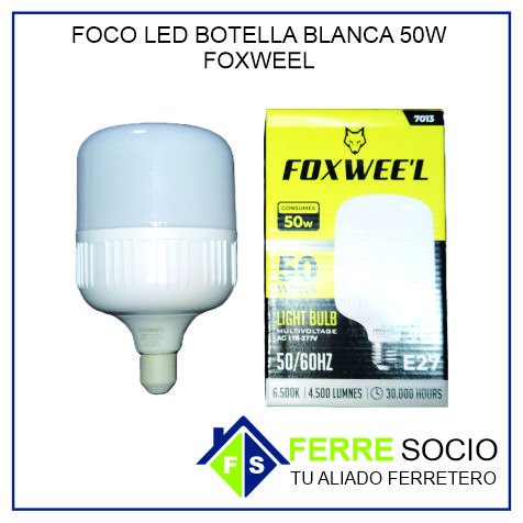 FOCO LED BOTELLA BLANCA 50W FOXWEEL