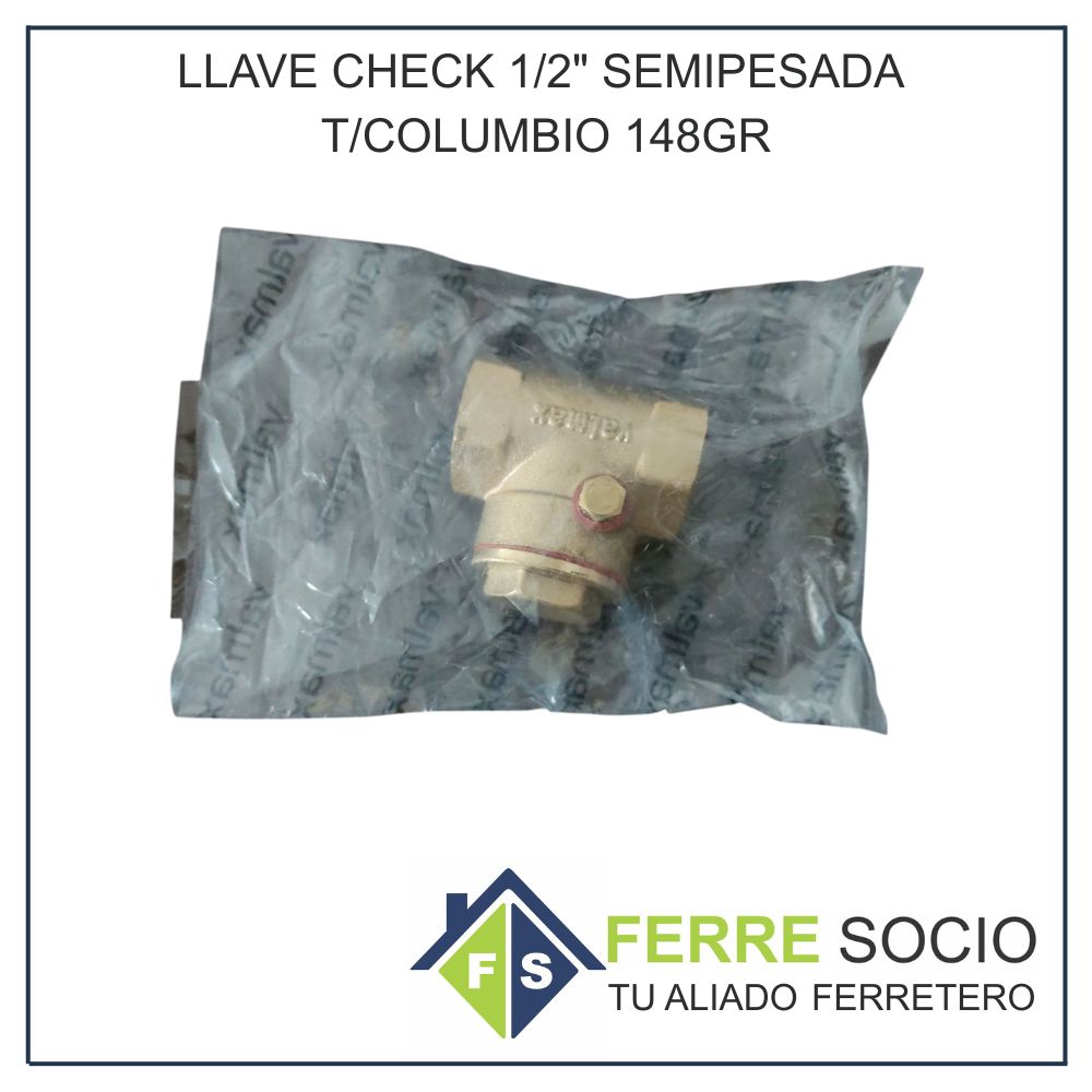 LLAVE CHECK 1/2" SEMIPESADA T/COLUMBIO 148GR