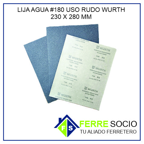 LIJA AGUA #180 USO RUDO WURTH