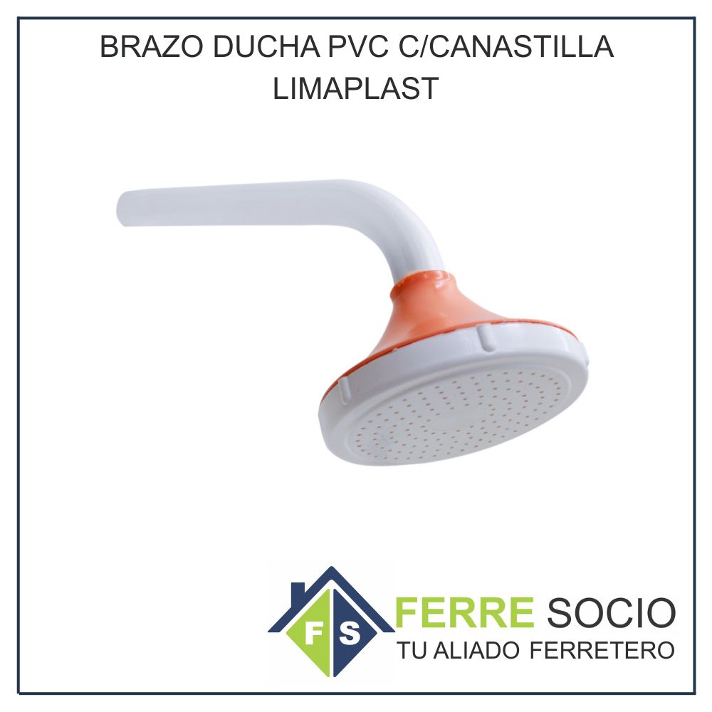 BRAZO DUCHA PVC C/CANASTILLA LIMAPLAST
