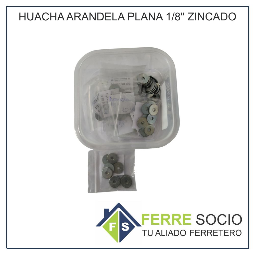 HUACHA ARANDELA PLANA 1/8" ZINCADO