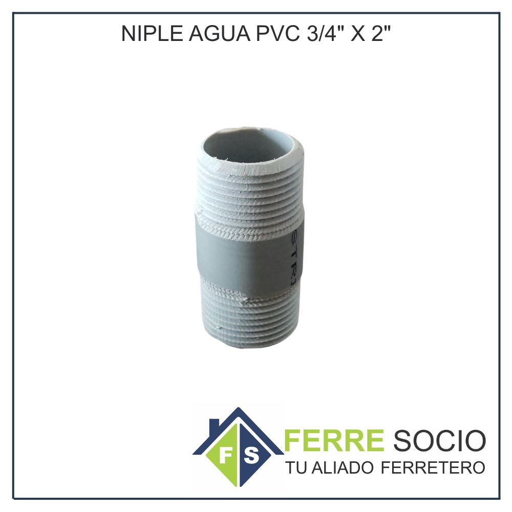 NIPLE AGUA PVC 3/4" X 2"