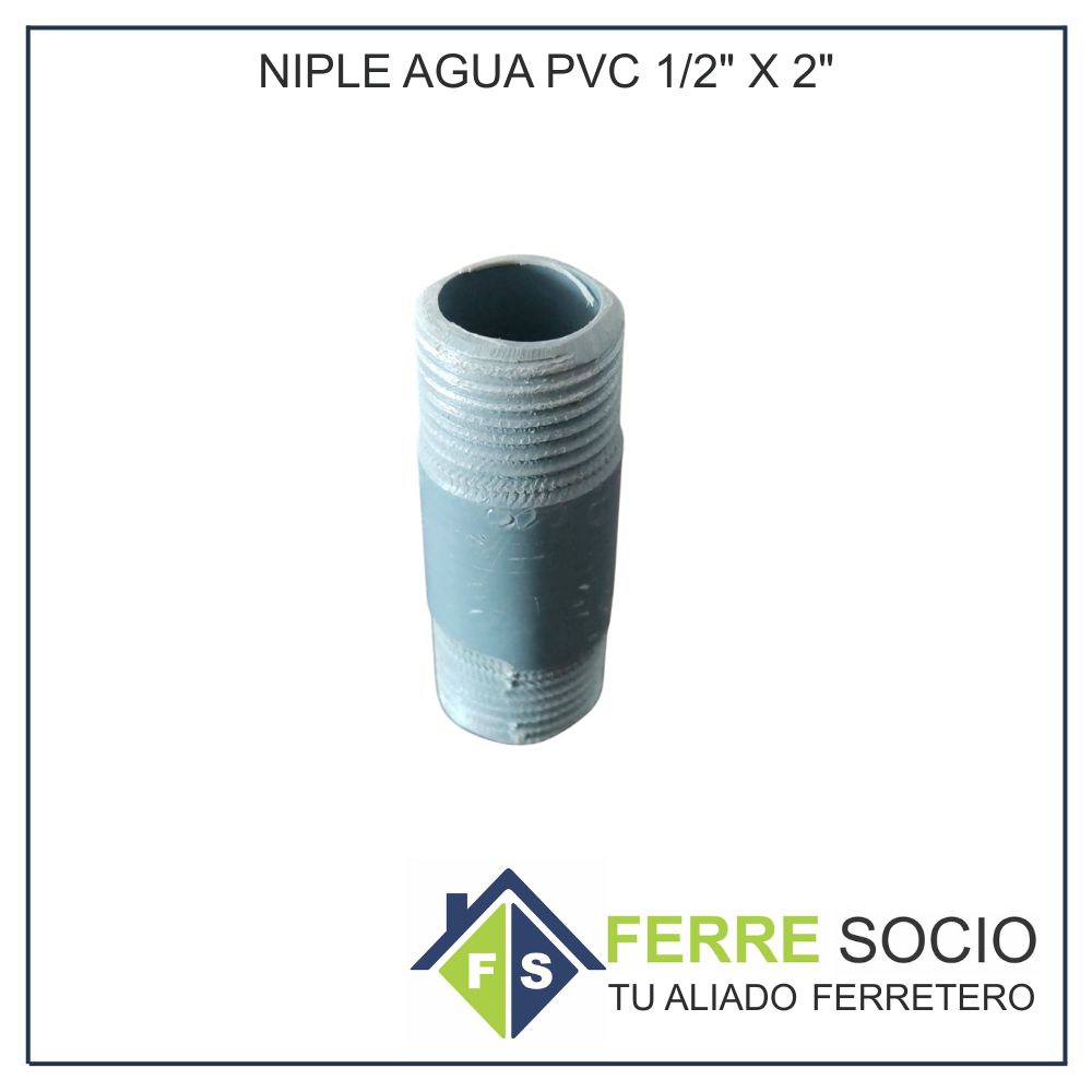 NIPLE AGUA PVC 1/2" X 2"