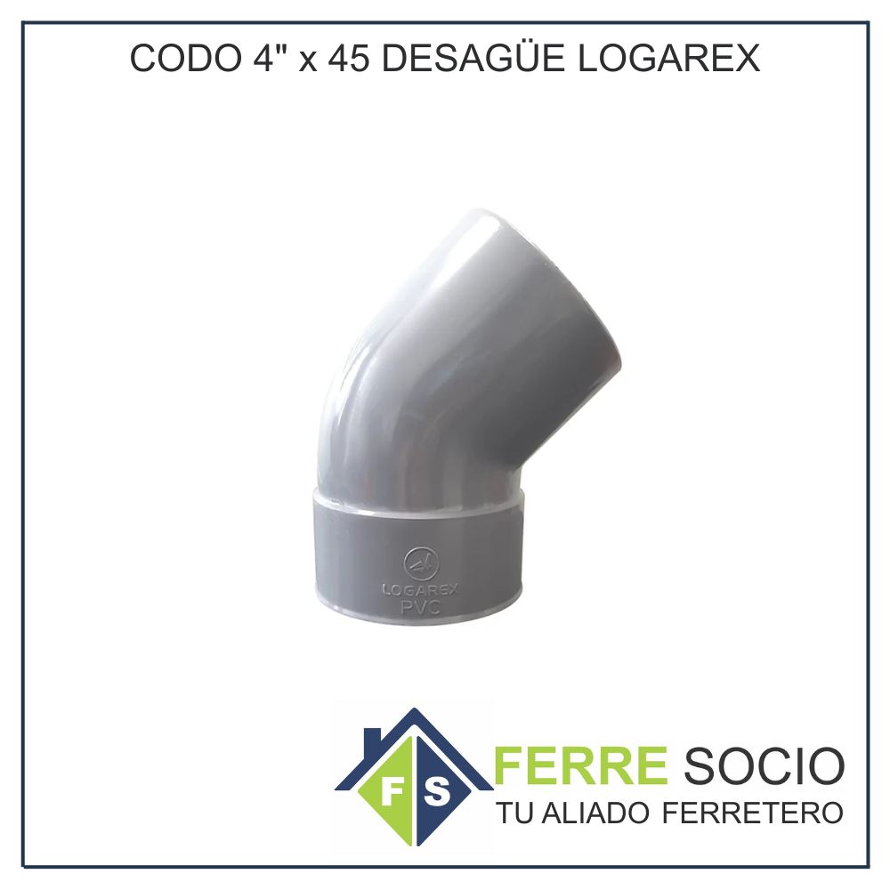 CODO 4" x 45 DESAGÜE LOGAREX