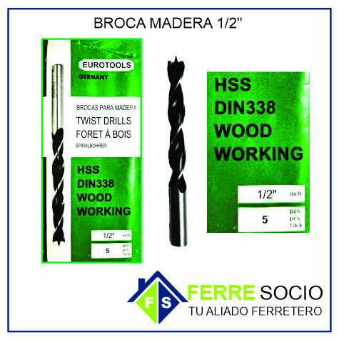 BROCA MADERA 1/2