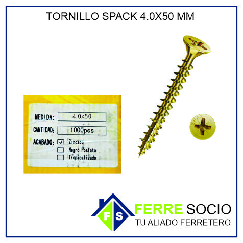 TORNILLO SPACK 4.0X50 MM