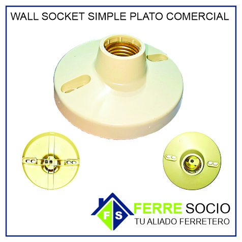 WALL SOCKET SIMPLE PLATO COMERCIAL