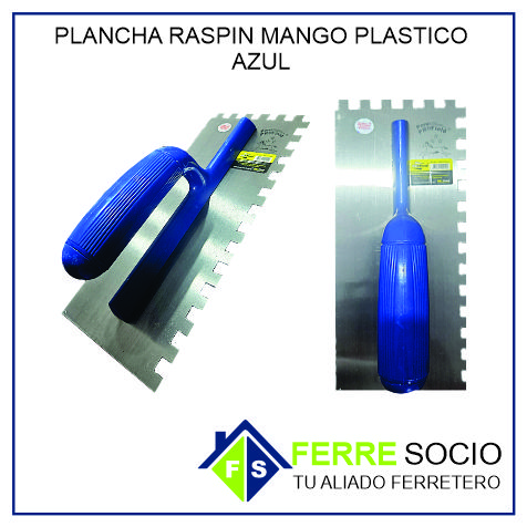 PLANCHA RASPIN MANGO PLASTICO AZUL