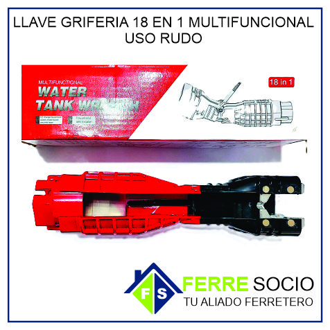 LLAVE GRIFERIA 18 EN 1 MULTIFUNCIONAL USO RUDO