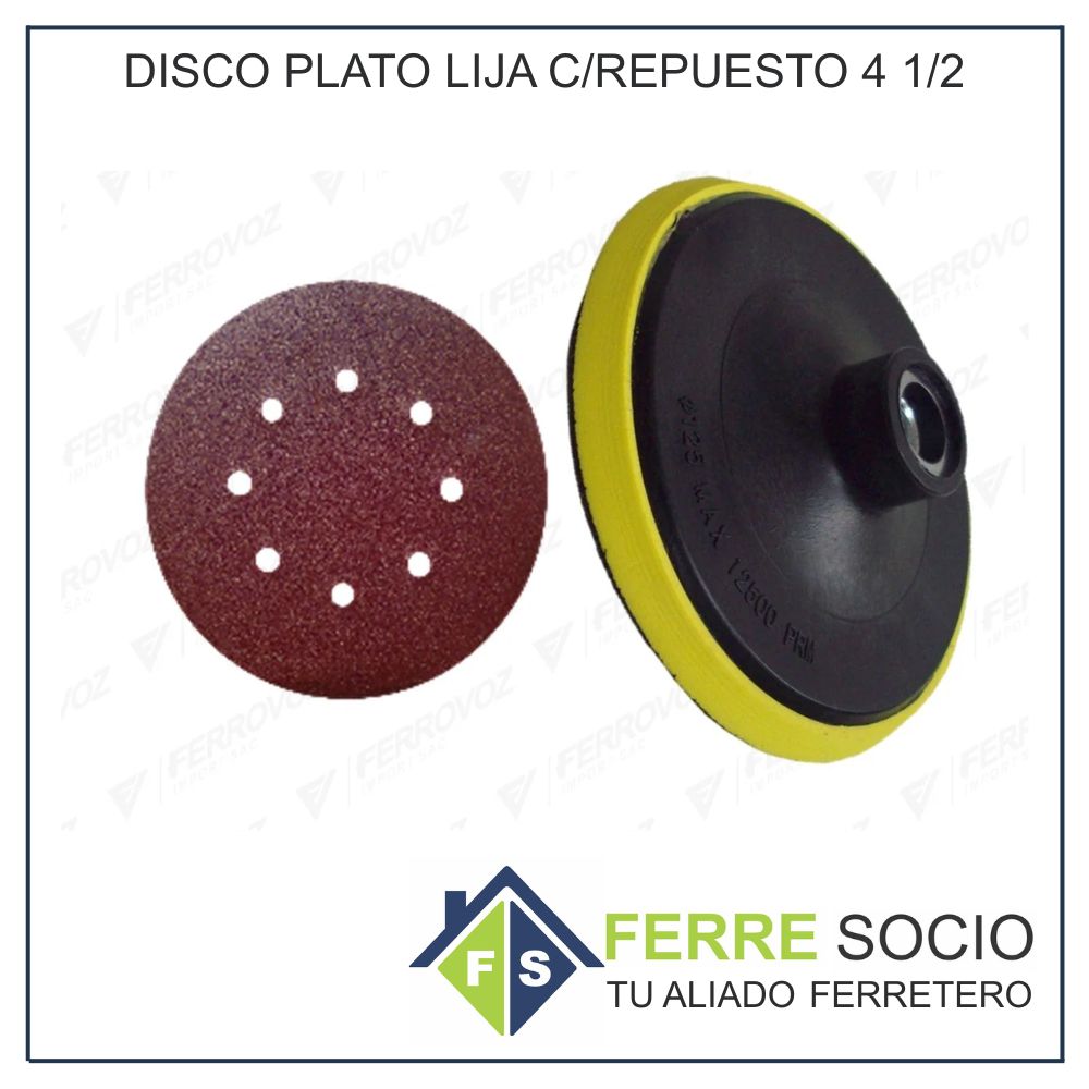 DISCO PLATO LIJA C/REPUESTO 4 1/2