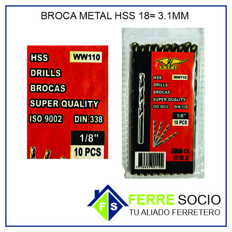 BROCA METAL HSS 1/8≈ 3.1MM