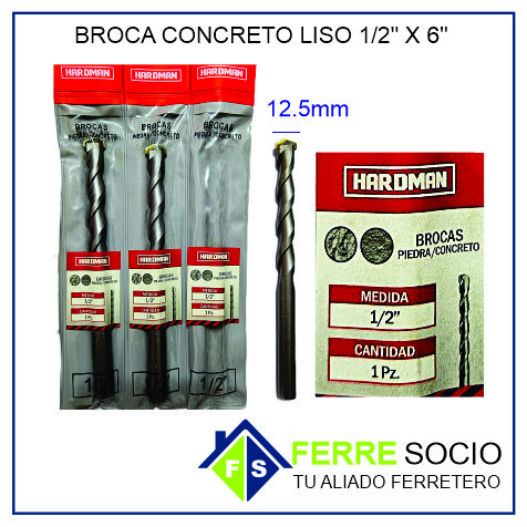 BROCA CONCRETO LISO 1/2 X 6"