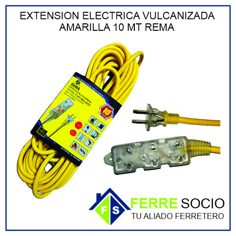 EXTENSION ELECTRICA VULCANIZADA AMARILLA 10 MT REMA