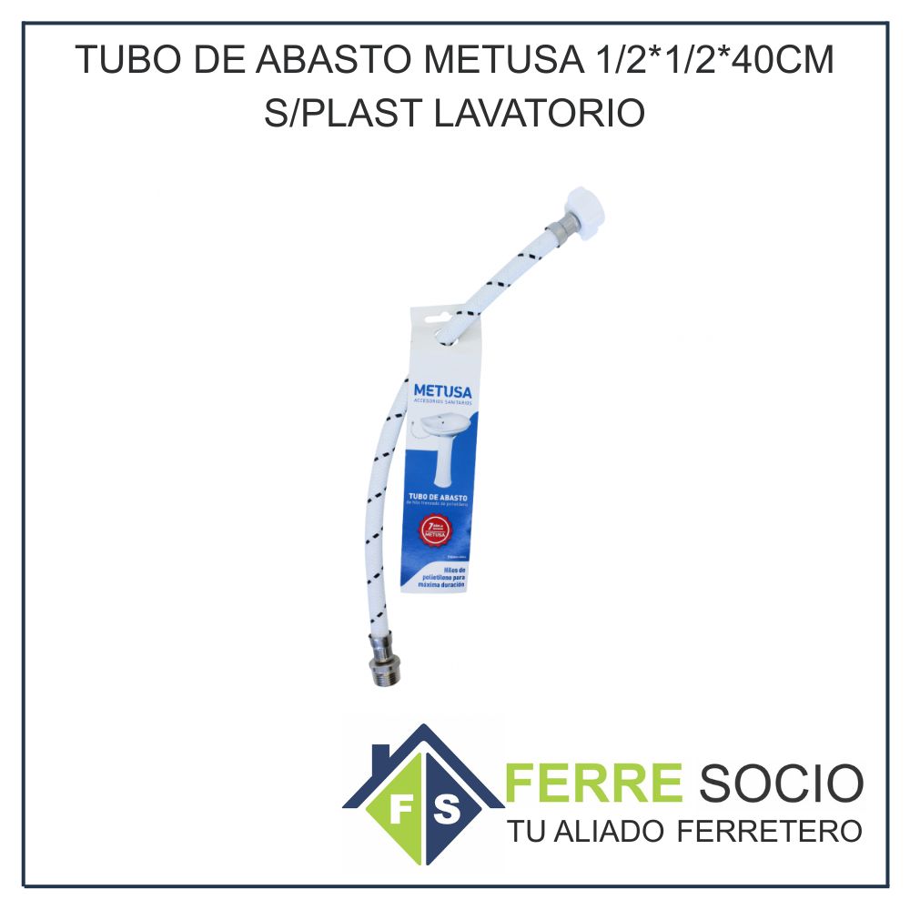 TUBO DE ABASTO METUSA 1/2*1/2*40CM SPLAST LAVATORIO