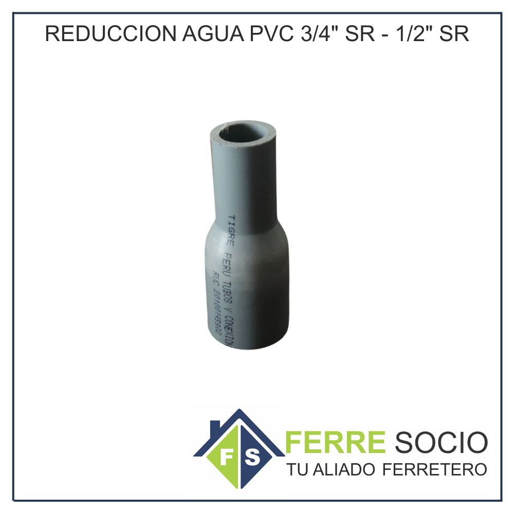 REDUCCION AGUA PVC 3/4" SR - 1/2" SR