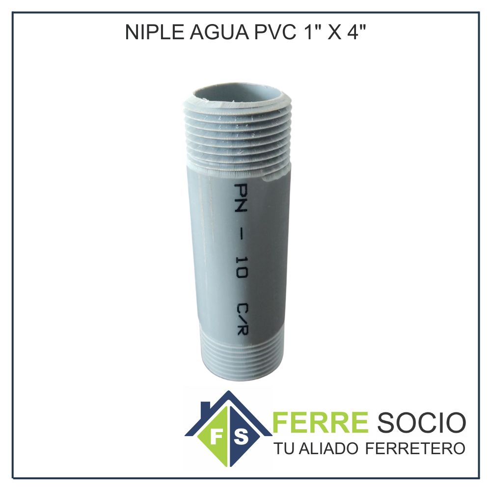 NIPLE AGUA PVC 1" X 4"