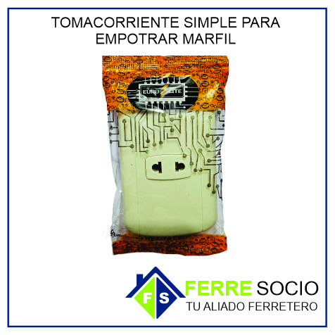 TOMACORRIENTE SIMPLE EMPOTRAR MARFIL