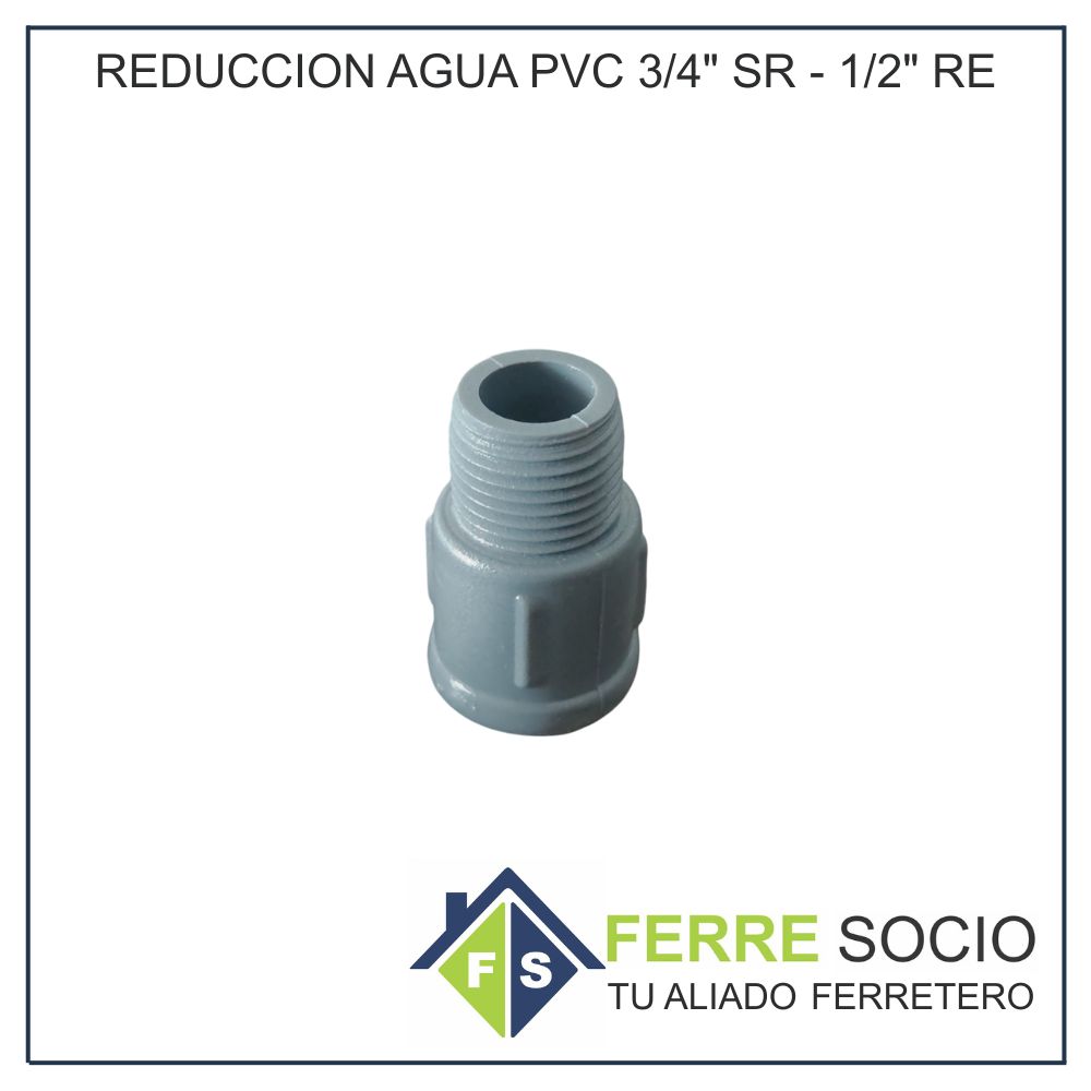 REDUCCION AGUA PVC 3/4" SR - 1/2" RE