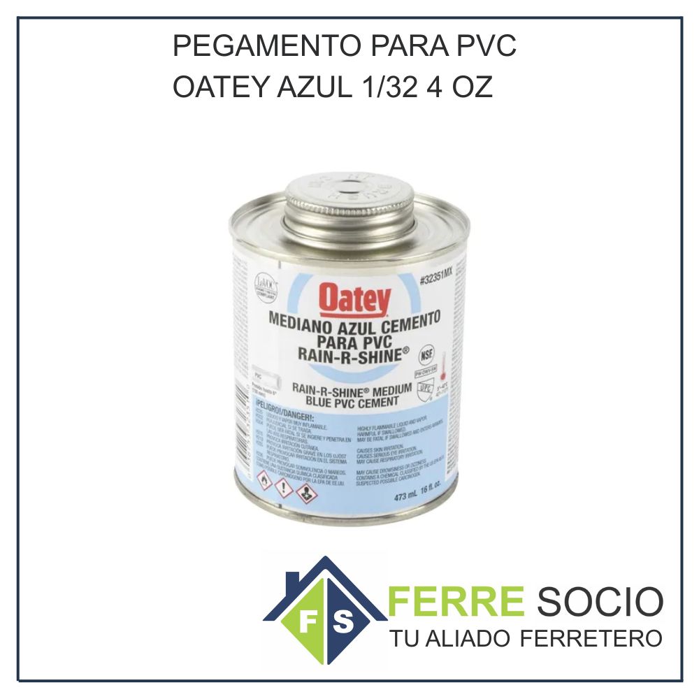 PEGAMENTO PARA PVC OATEY AZUL 1/32 4 OZ
