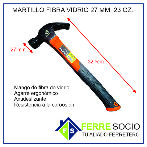 MARTILLO FIBRA VIDRIO 27 MM 23 OZ