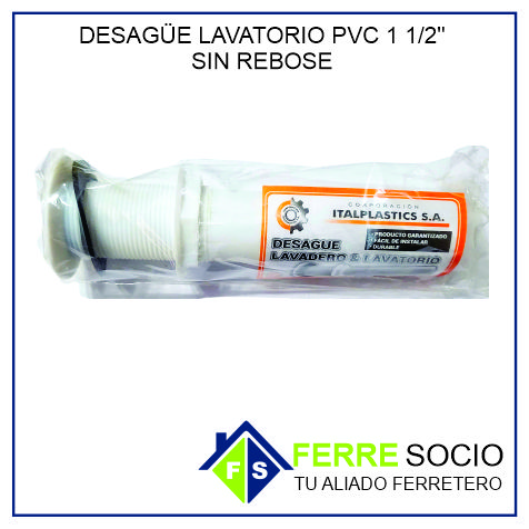 DESAGÜE LAVATORIO PVC 1 1/2 SIN REBOSE