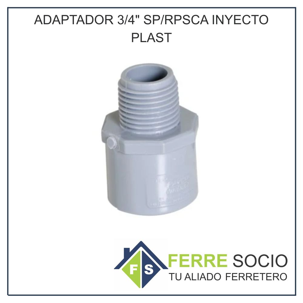 ADAPTADOR 3/4" SP/ROSCA INYECTO PLAST