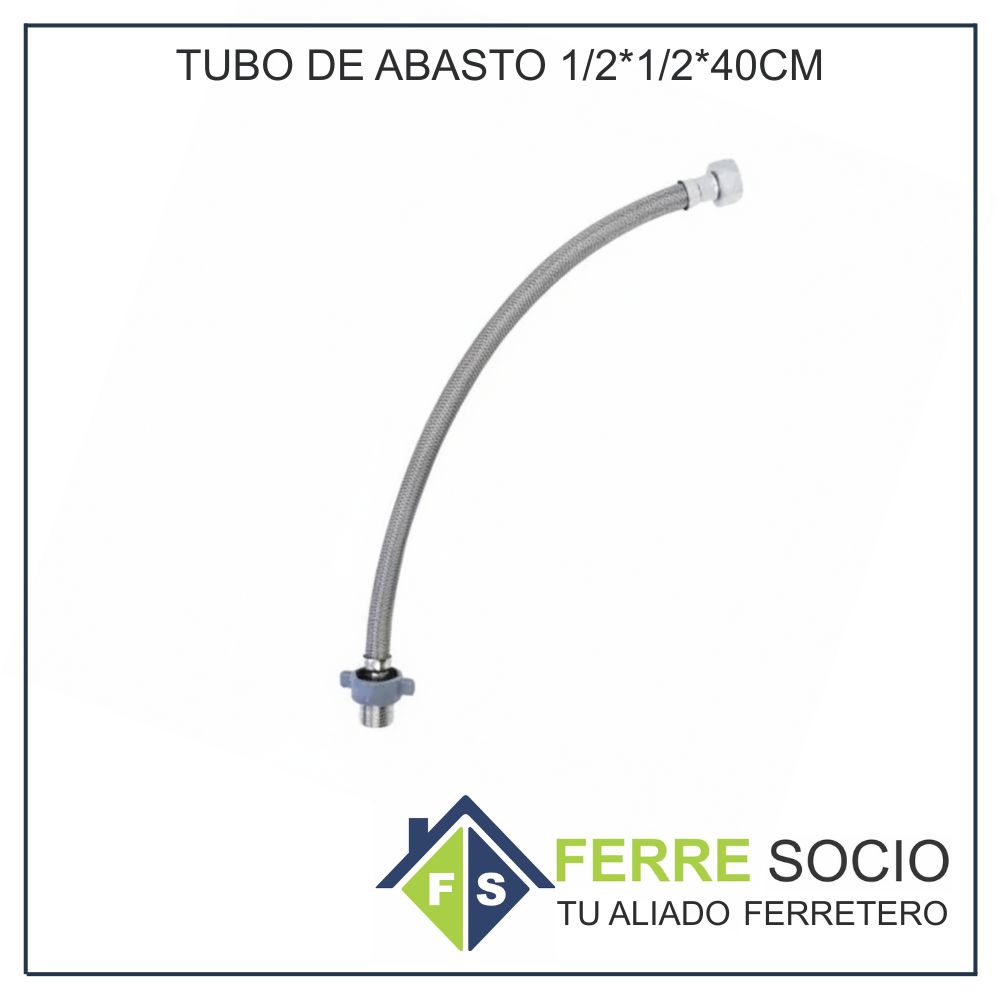 TUBO DE ABASTO 1/2*1/2 POR 40CM - POR UNIDAD