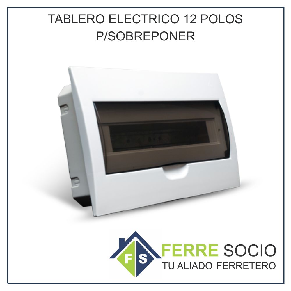 TABLERO ELECTRICO 12 POLOS P/SOBREPONER