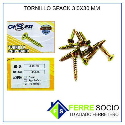 TORNILLO SPACK 3.0X30 MM