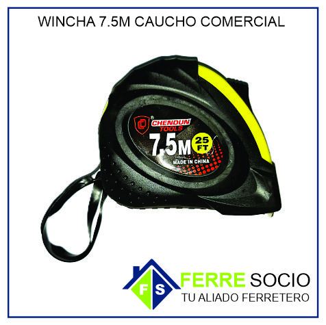 WINCHA 7.5M CAUCHO COMERCIAL