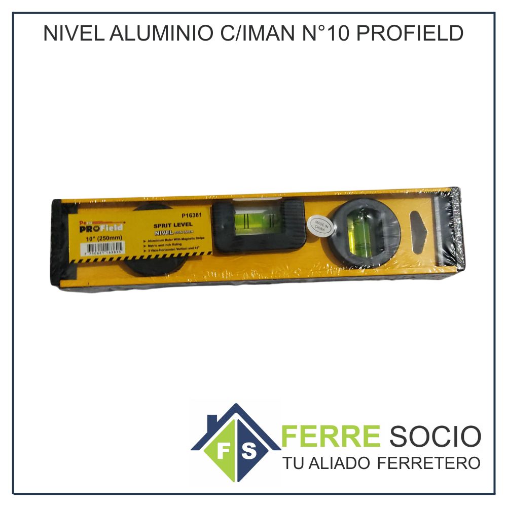 NIVEL ALUMINIO C/IMAN N°10 PROFIELD