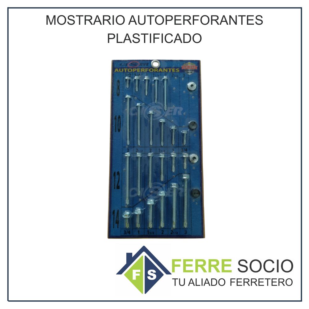 MOSTRARIO AUTOPERFORANTES PLASTIFICADO