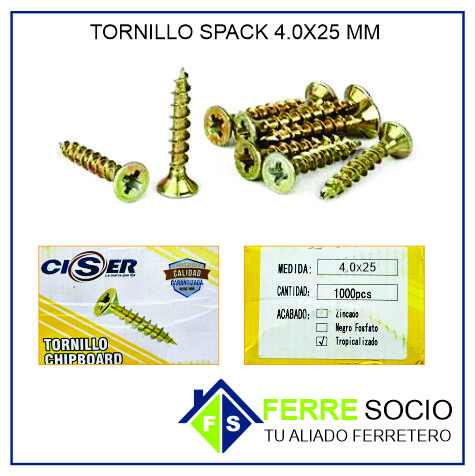TORNILLO SPACK 4.0X25 MM