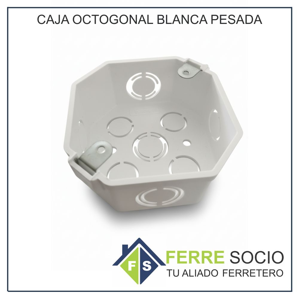 CAJA OCTOGONAL BLANCA PESADA