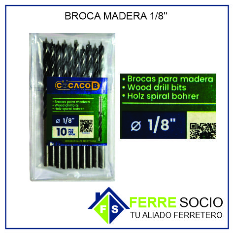Broca para Madera de 1/8"