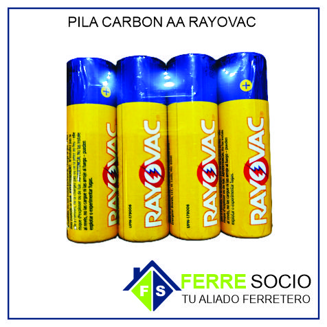 PILA CARBON AA RAYOVAC - PQT 4unidades