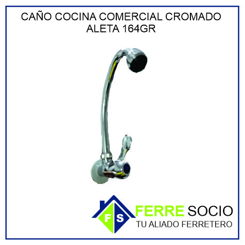CAÑO COCINA COMERCIAL CROMADO ALETA 164GR