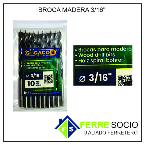 Broca para Madera de 3/16"