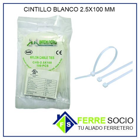 CINTILLO BLANCO 2.5X100 MM