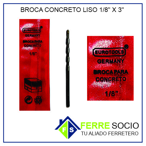 BROCA CONCRETO LISO 1/8 X 3"
