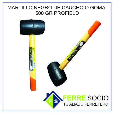 MARTILLO NEGRO DE CAUCHO O GOMA 500 GR PROFIELD