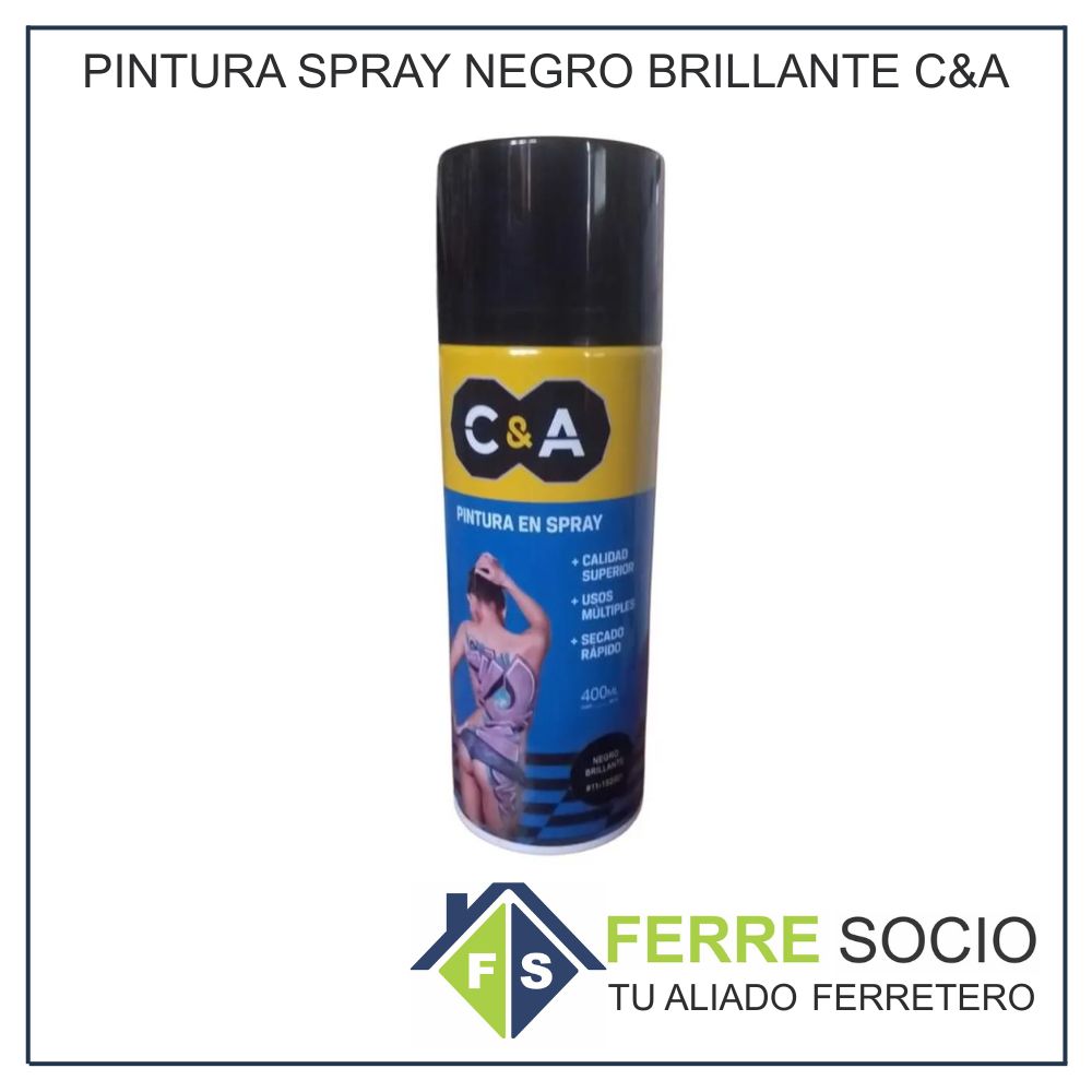 PINTURA SPRAY NEGRO BRILLANTE C&A