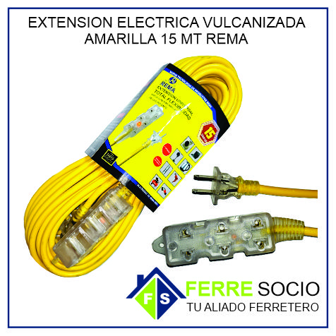 EXTENSION ELECTRICA VULCANIZADA AMARILLA 15 MT REMA