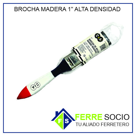 BROCHA MADERA 1" - ALTA DENSIDAD