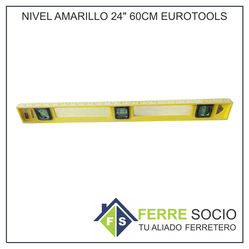NIVEL AMARILLO 24" 60CM EUROTOOLS