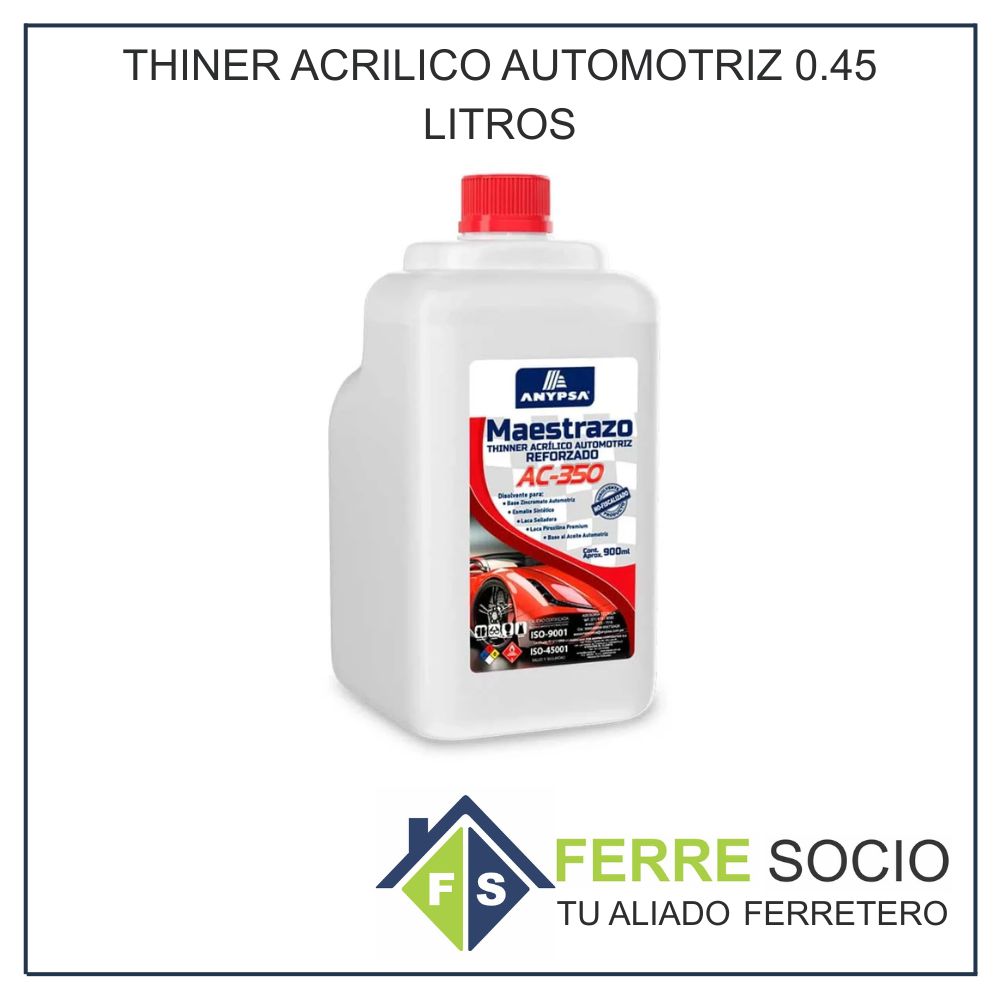 THINER ACRILICO AUTOMOTRIZ 0.45 LITROS