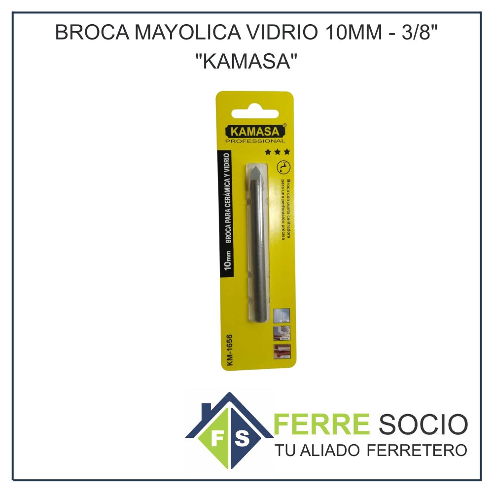 BROCA MAYOLICA VIDRIO 10MM - 3/8" "KAMASA"
