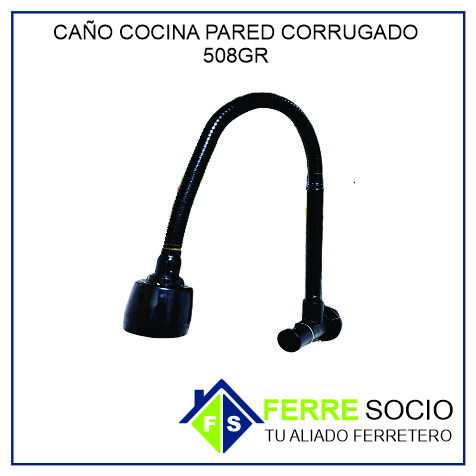 CAÑO COCINA PARED CORRUGADO NEGRO 508GR