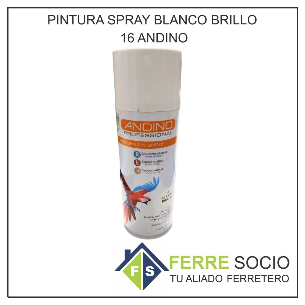 PINTURA SPRAY BLANCO BRILLO 16 ANDINOUM