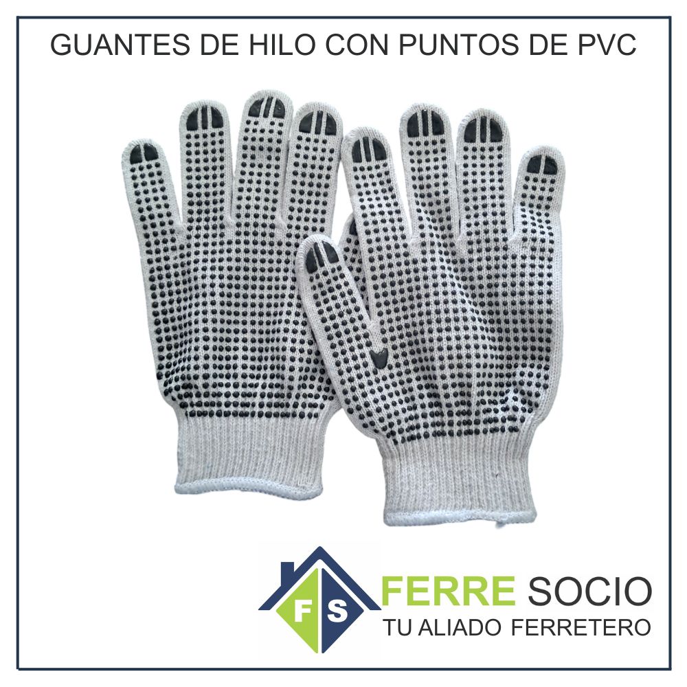 GUANTES DE HILO CON PUNTOS DE PVC